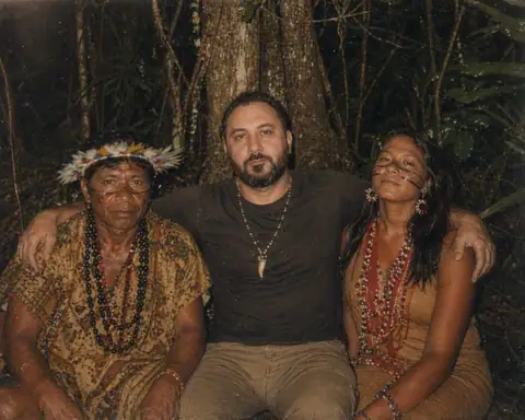 Dave Mitrovic with Shipibo-Konibo traditional healers in the Peruvian Amazon